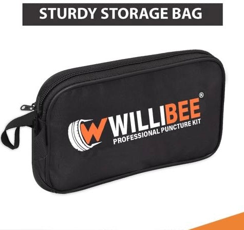 WILLIBEE 8-in-1 Tool Set (Pack of 15 Strips), Tubeless Tire Puncture Repair Kit for Car, Bike, Scooter & SUV (with Storage Bag) | Universal Emergency Tire Fix Tool Set