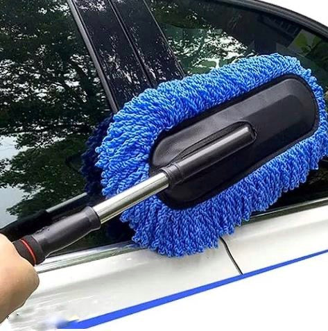 Super Soft Microfiber Car Duster | Exterior with Extendable Handle | Car Brush Duster for Car Cleaning Dusting - Grey (Pack of 1)