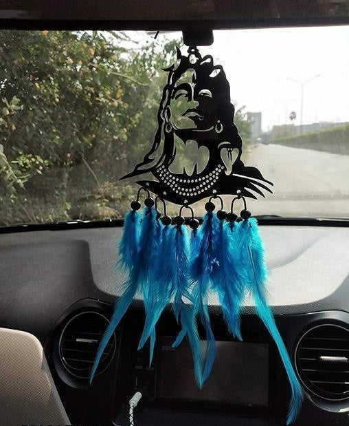 Handmade Adiyogi Blue Car Hanger by Dalli Nesh – Pack of 1 | Unique Spiritual Car Accessory & Decorative Item for Home, Office & Dashboard