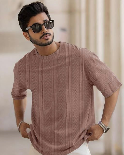 Force Men Solid Casual Brown T-Shirt
