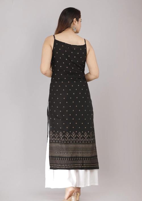 Women’s Printed Rayon Sleeveless Kurti – Straight Fit, Half Sleeves, Cut Piece, Stylish Kurta, Western & Ethnic Wear, Comfortable, Trendy, Casual, Office, Party, Daily Wear