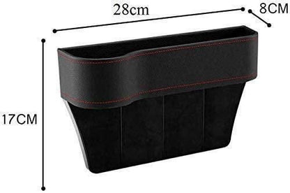 Seat Pockets PU Leather Car Console Side Organizer (Pack of 1)