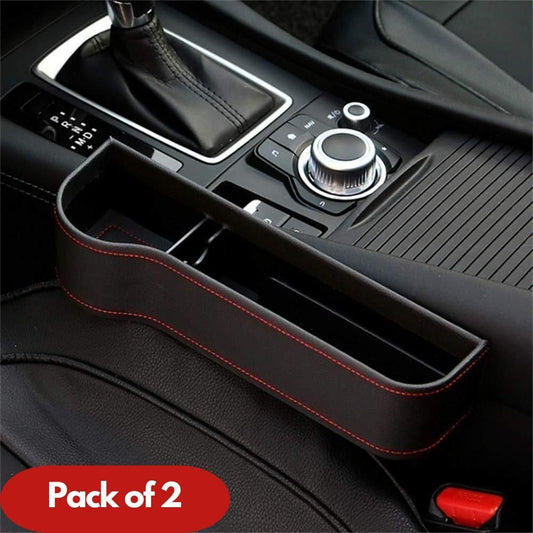 Seat Pockets PU Leather Car Console Side Organizer (Pack of 2)