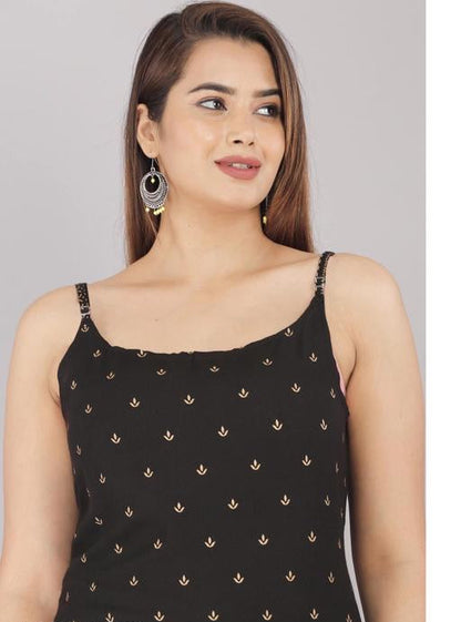 Women’s Printed Rayon Sleeveless Kurti – Straight Fit, Half Sleeves, Cut Piece, Stylish Kurta, Western & Ethnic Wear, Comfortable, Trendy, Casual, Office, Party, Daily Wear