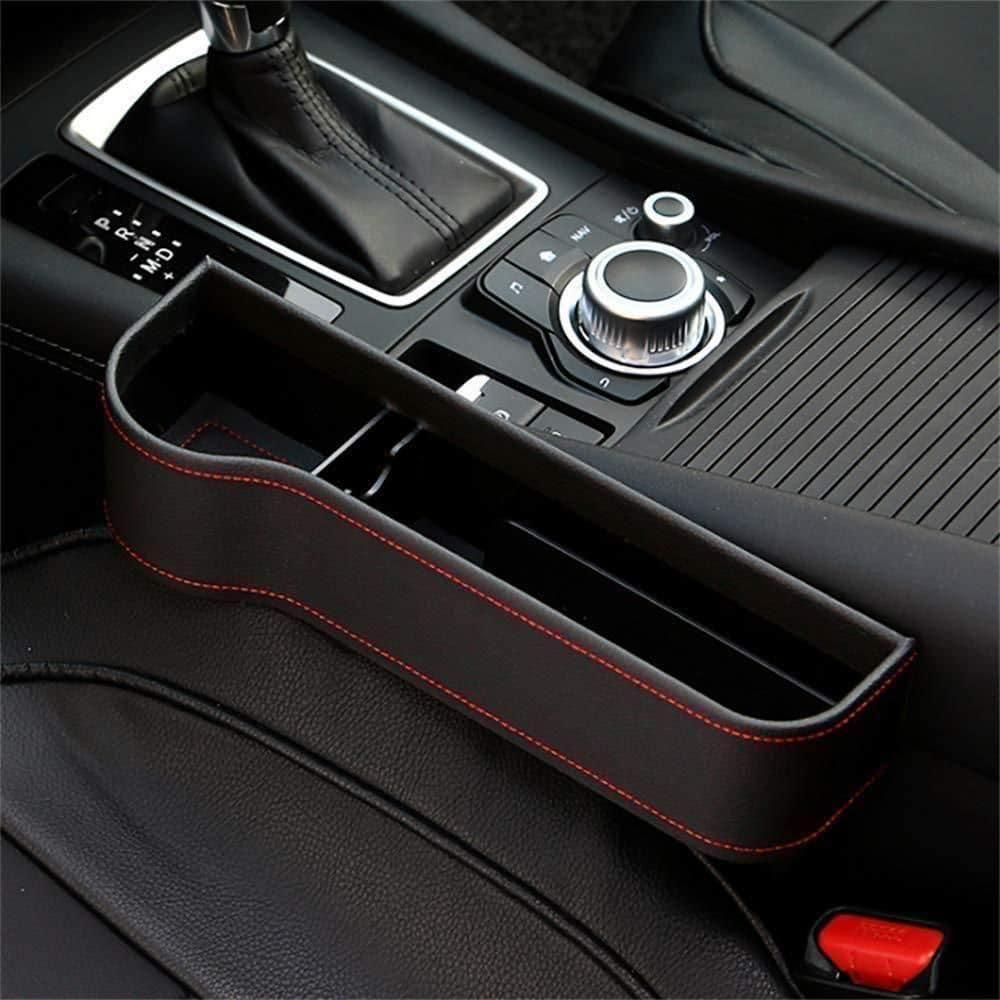 Seat Pockets PU Leather Car Console Side Organizer (Pack of 1)