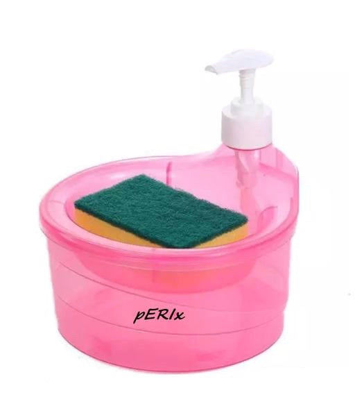 PERIX  Double layer Soap Dispenser for Bathroom Accessories Dishwasher Liquid Holder Liquid Dispenser Pump with Sponge Holder Kitchen Sink Accessories Items