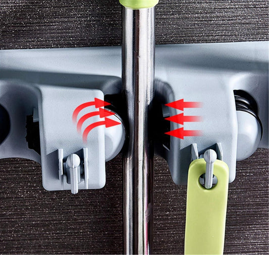 Broom Holder (Pack of 1 & Pack of 2) – Wall Mounted Mop and Broom Organizer Rack | Space-Saving Cleaning Tool Holder for Home, Kitchen & Bathroom