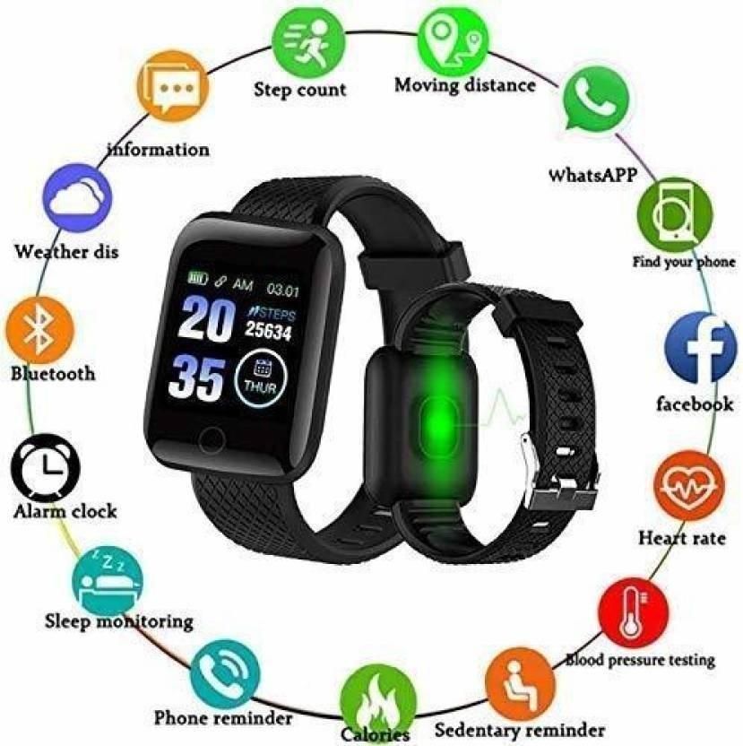 ID116 Plus Smart Fitness Smartwatch – Activity Tracker with Heart Rate, Step Count, Sleep Monitor & Multi-Sport Modes