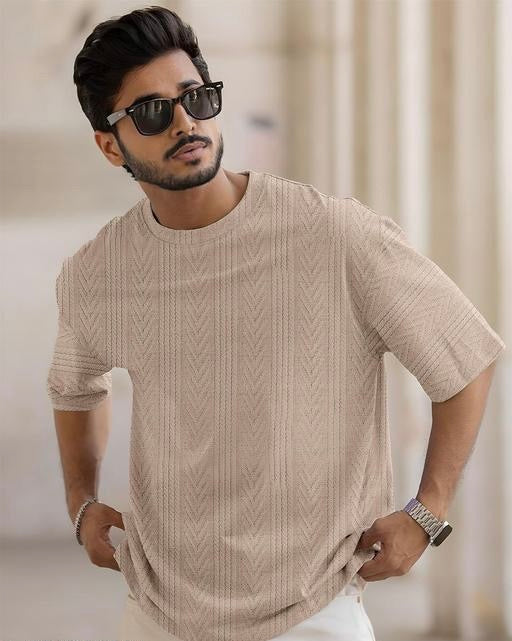 Force Men Solid Casual Brown T-Shirt