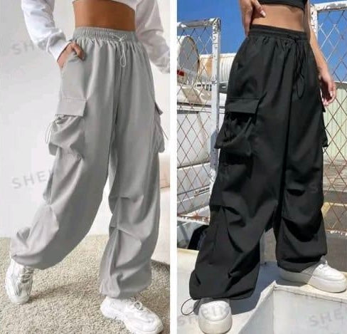 Women solids ns Cargo Combo Pants, Gils Cargo Pants (Pack of 2)