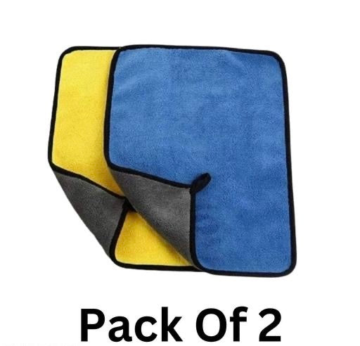 WIPO Microfiber Car Cleaning Cloth - Extra Soft 600 GSM (40 x 40cm) Microfiber Cloth for Car and Bike - Suede Edging for Scratch-less Drying and Detailing  (Pack of 1,2,34)