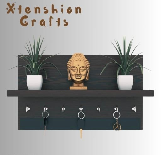 Xtenshion Craft Elegant Design Key Holder for Home & Flat Wood Key Holder (7 Hooks)