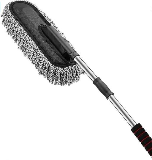 Super Soft Microfiber Car Duster | Exterior with Extendable Handle | Car Brush Duster for Car Cleaning Dusting - Grey (Pack of 1)