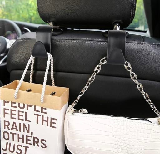 Car Seat HeadRest Hook Hanger Storage Organizer Universal for Handbag Purse Coat fit Universal Vehicle Car S Type Black