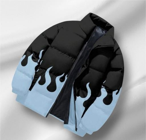 Casual Mock Collar Long Sleeves Designer Mens Jacket (Black)