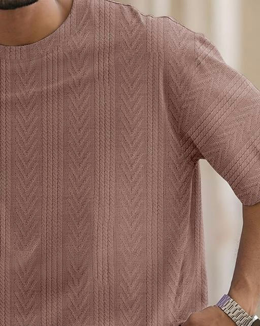 Force Men Solid Casual Brown T-Shirt