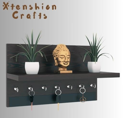 Xtenshion Craft Elegant Design Key Holder for Home & Flat Wood Key Holder (7 Hooks)