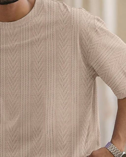 Force Men Solid Casual Brown T-Shirt