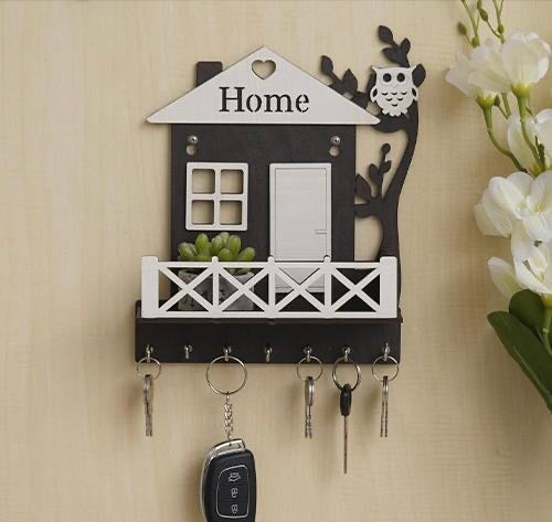 HOME Keychain Holder (Matte Black and White) Premium Quality